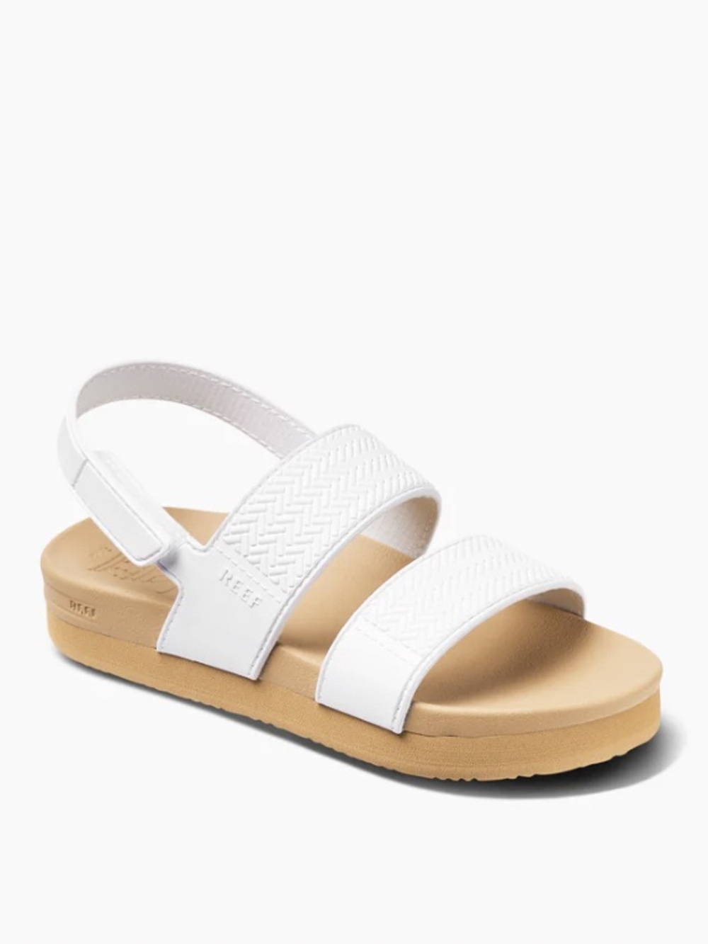Reef Little Water Vista Kids White and Tan Sandals
